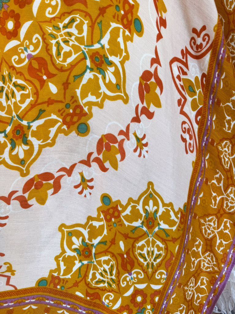 Desert Gold Mandala Flower Kimono - Desert Gold