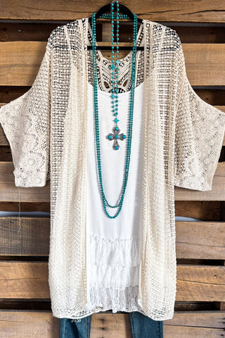 AHB EXCLUSIVE: Embracing Love Lace Cardigan - Beige/Leopard Rose