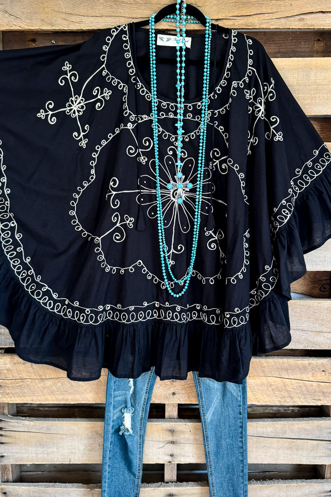 AHB EXCLUSIVE: Stories To Tell Poncho - Black - 100% COTTON