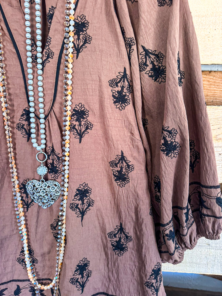 The Road Ahead Blouse - Brown