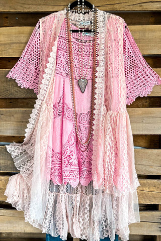 Floral Enough Crochet Vest - Mocha - 100% COTTON