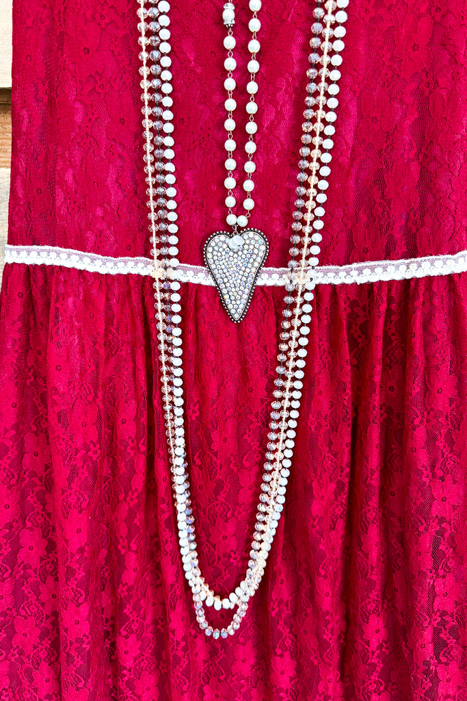 Secret Romance Dress - Crimson - SALE