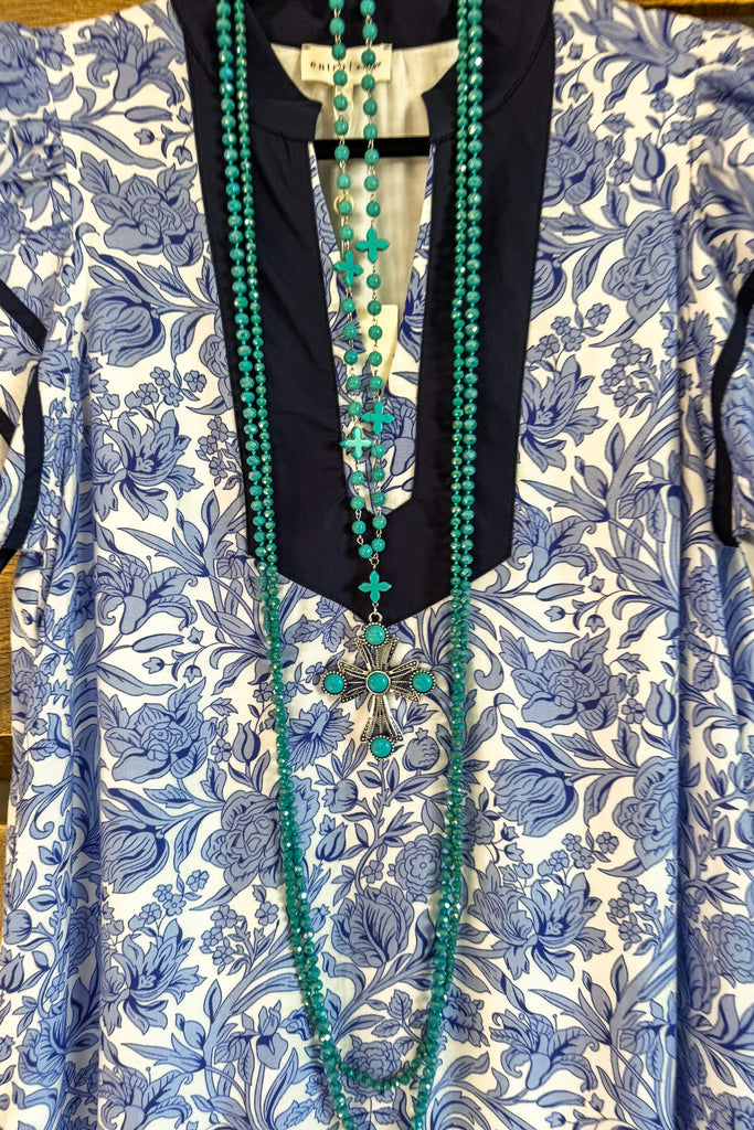 Sailing My Dreams Dress - Blue - 100% COTTON - SALE