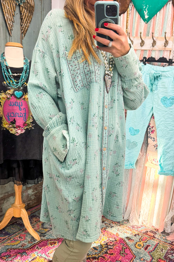 Atlantis Garden Dress - 100% Cotton - Green