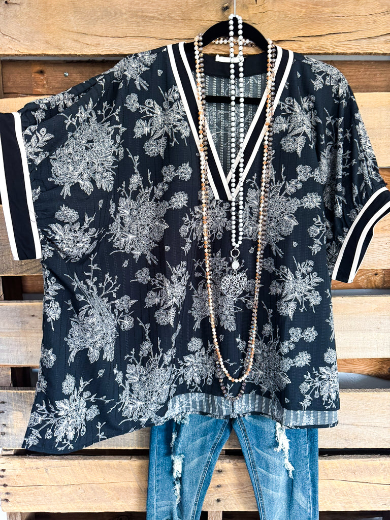 Taking Another Chance Oversized Top - Black