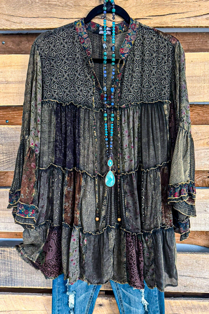 Autumn Bliss Sheer Blouse - Amber