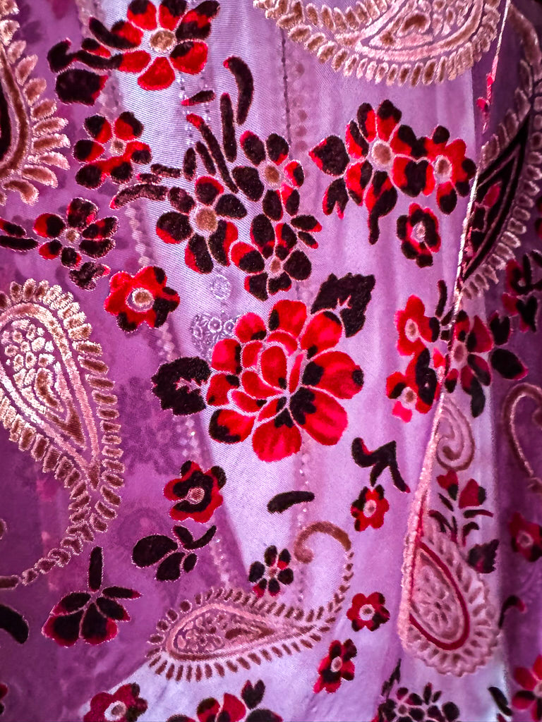 Without Question Burnout Velvet Kimono - Red