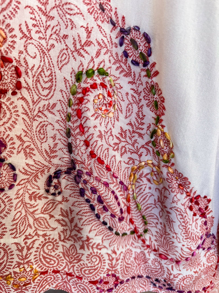 Imagination At Best Kimono - White/Watermelon - SALE