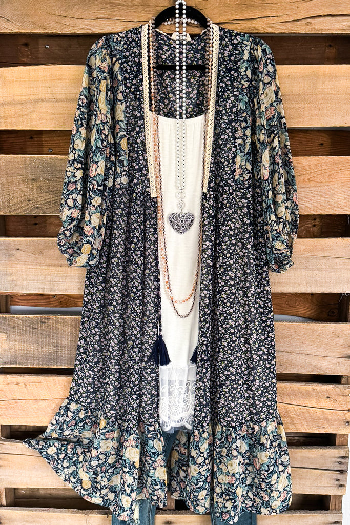 Always Blushing Cardigan - Navy Mix