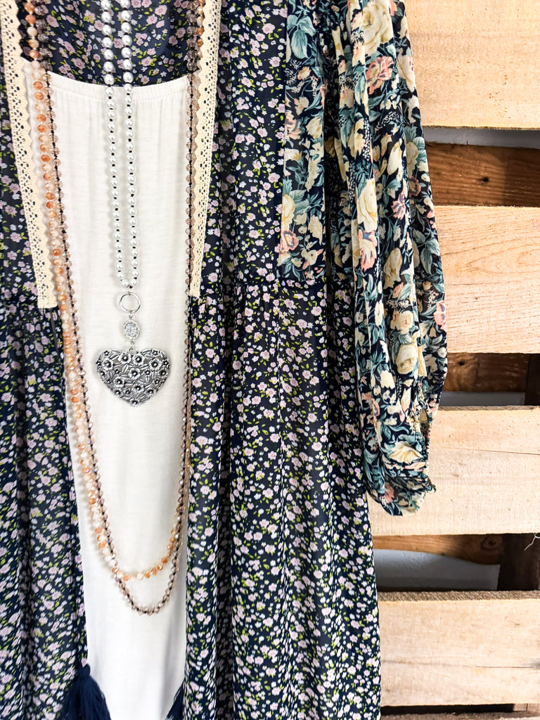 Always Blushing Cardigan - Navy Mix