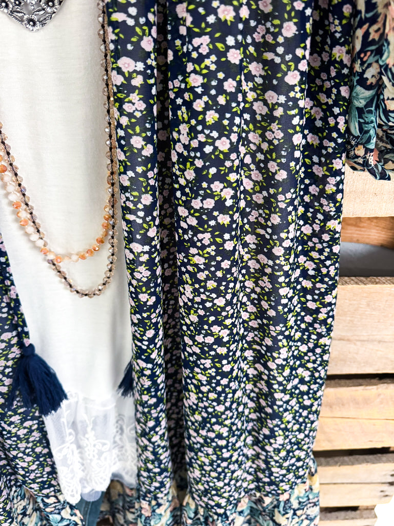 Always Blushing Cardigan - Navy Mix