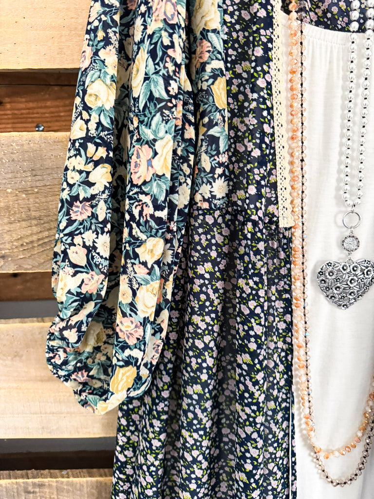 Always Blushing Cardigan - Navy Mix