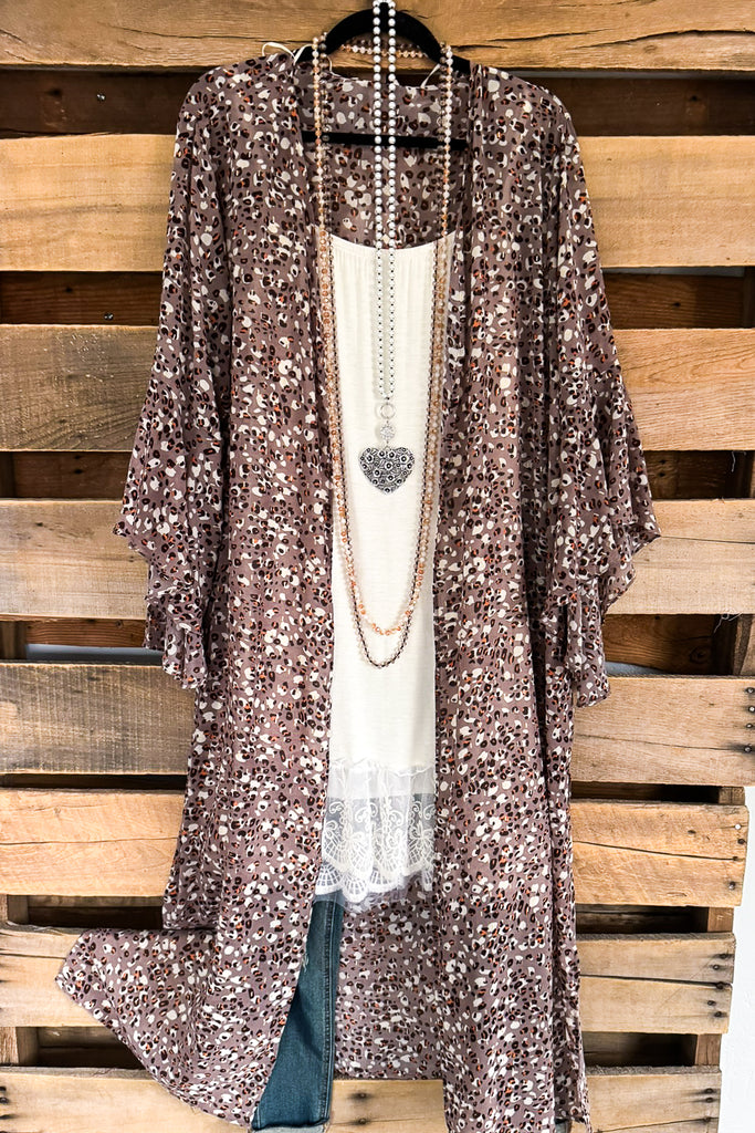Searching The Skies Oversized Kimono - Mocha Mix