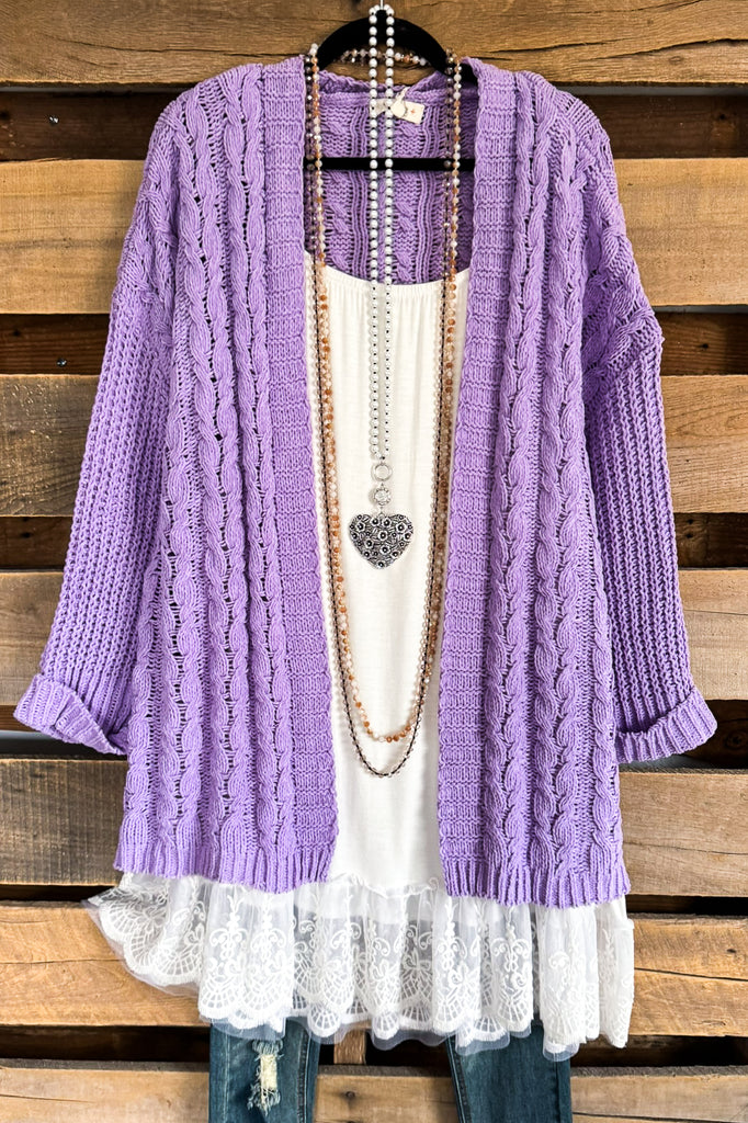 Cozy Haven Cardigan - Lilac