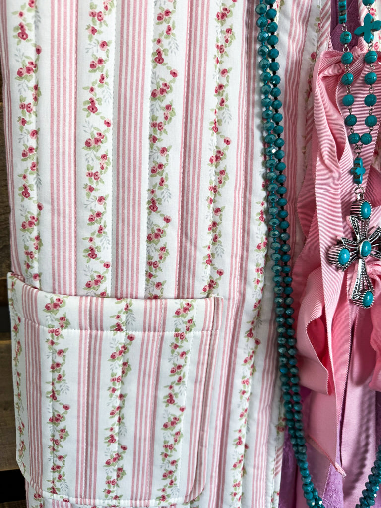 Love And Bow Ties Quilted Vest - Pink - 100% COTTON - SALE