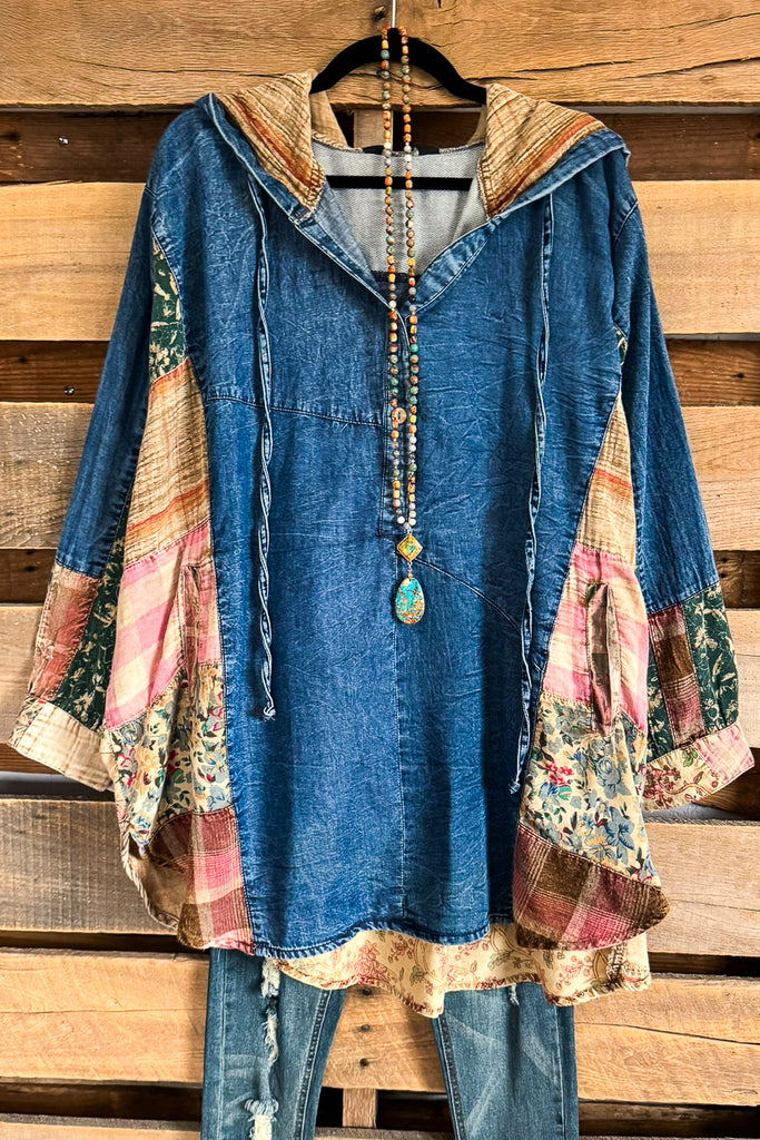 Capturing Balance Top - Denim - 100% COTTON