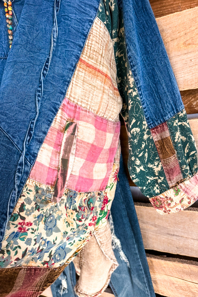 Capturing Balance Top - Denim - 100% COTTON