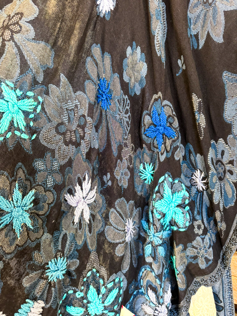 AHB EXCLUSIVE: Blooming Across The Deep Ruana - Sapphire