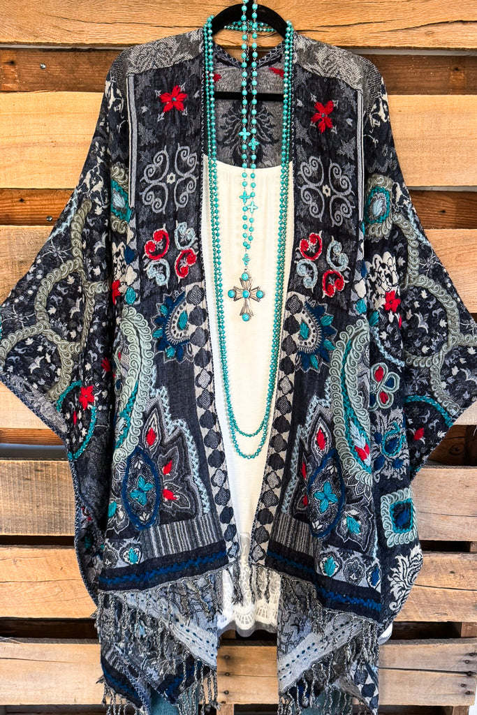 Curious Hearts Wool Ruana - 100% WOOL