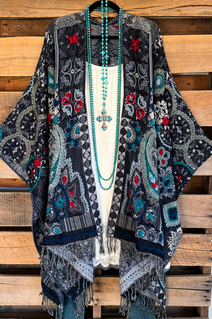 Curious Hearts Wool Ruana - 100% WOOL