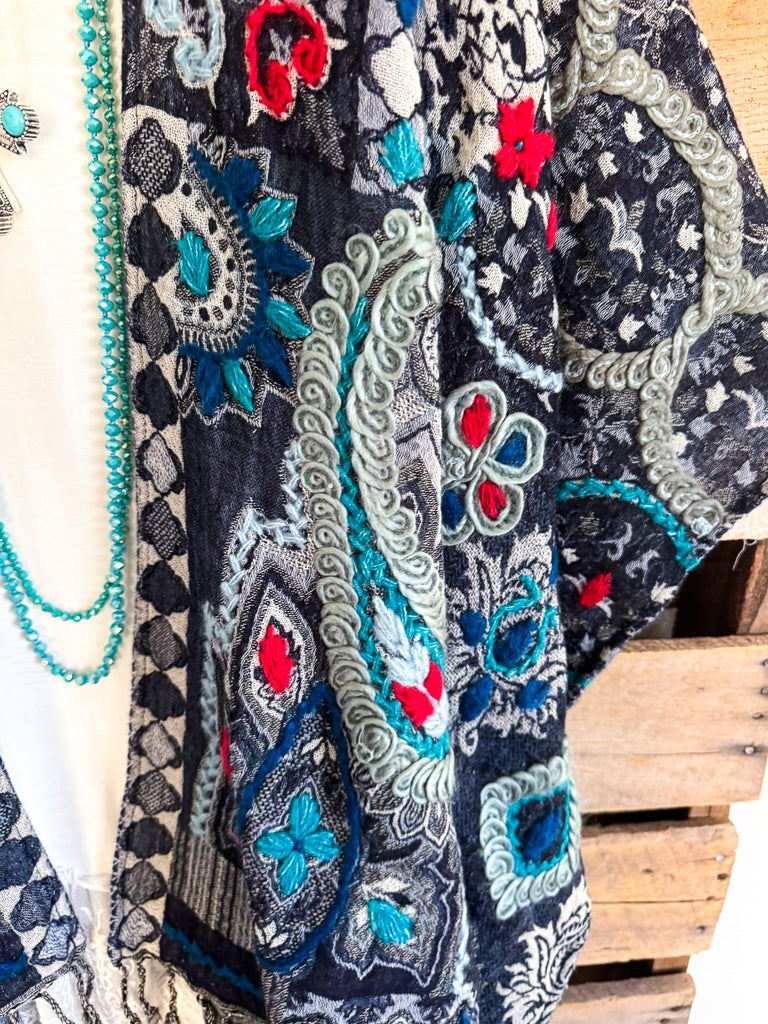 Curious Hearts Wool Ruana - 100% WOOL