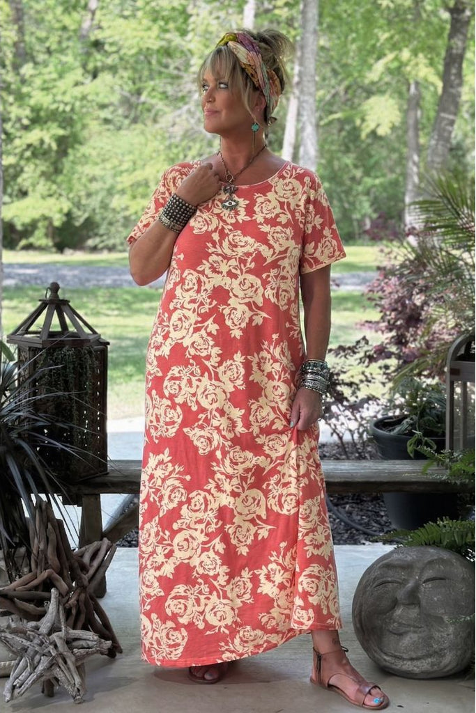 Desert Rose Cotton Maxi Dress – 100% Cotton – Made in USA