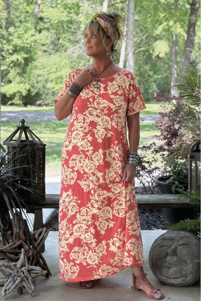 chinese dress ladies PRE ORDER: Desert Rose Cotton Maxi Dress – 100% Cotton – Made in USA