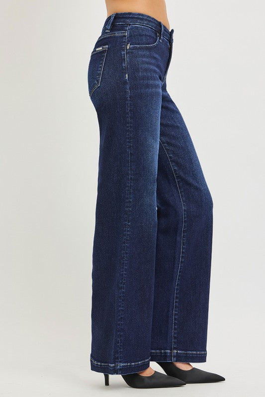 The Signature Style Wide Leg Jeans - Dark Denim