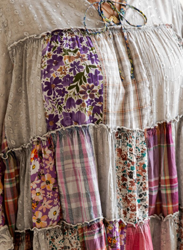 A Day With Friends Oversized Loose Fit Blouse - Gray