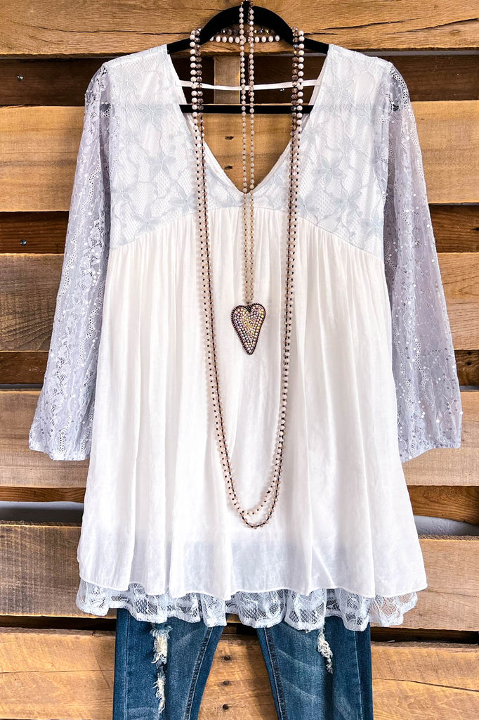 Fantasy Feels Lace Tunic - White - SALE