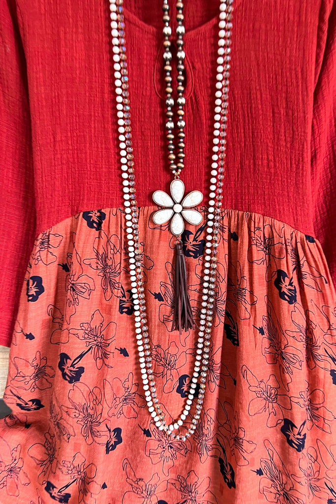 Explaining My Love Dress/Tunic - Rust - 100% COTTON - SALE