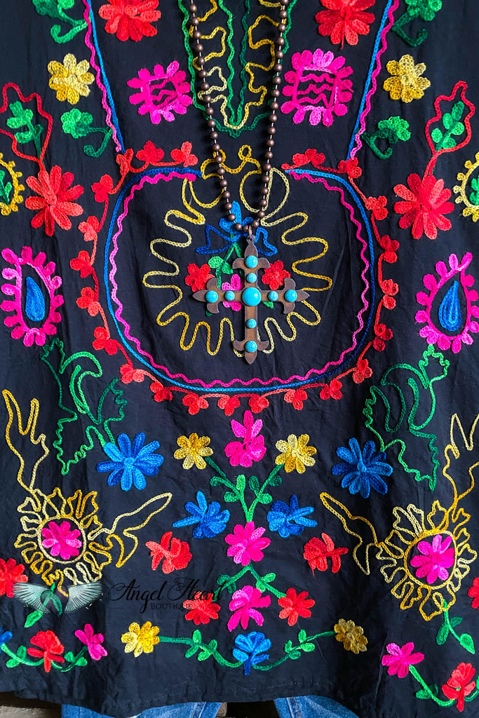 AHB EXCLUSIVE: As Beautiful as It Gets Tunic -Black - 100% COTTON - SALE