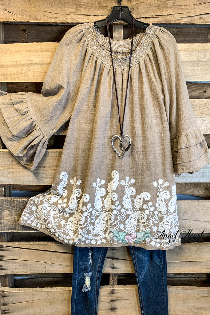 AHB EXCLUSIVE: Making The Way Tunic - Mocha - 100% COTTON - SALE