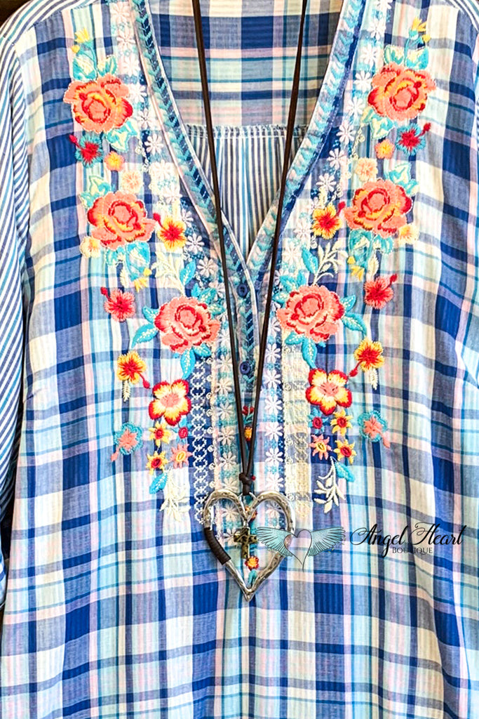 AHB EXCLUSIVE: Do Everything With Love Top - Blue - Cotton Blend