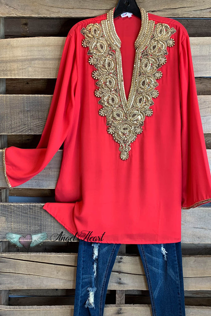 AHB EXCLUSIVE: Arabian Nights Blouse - Coral - SALE