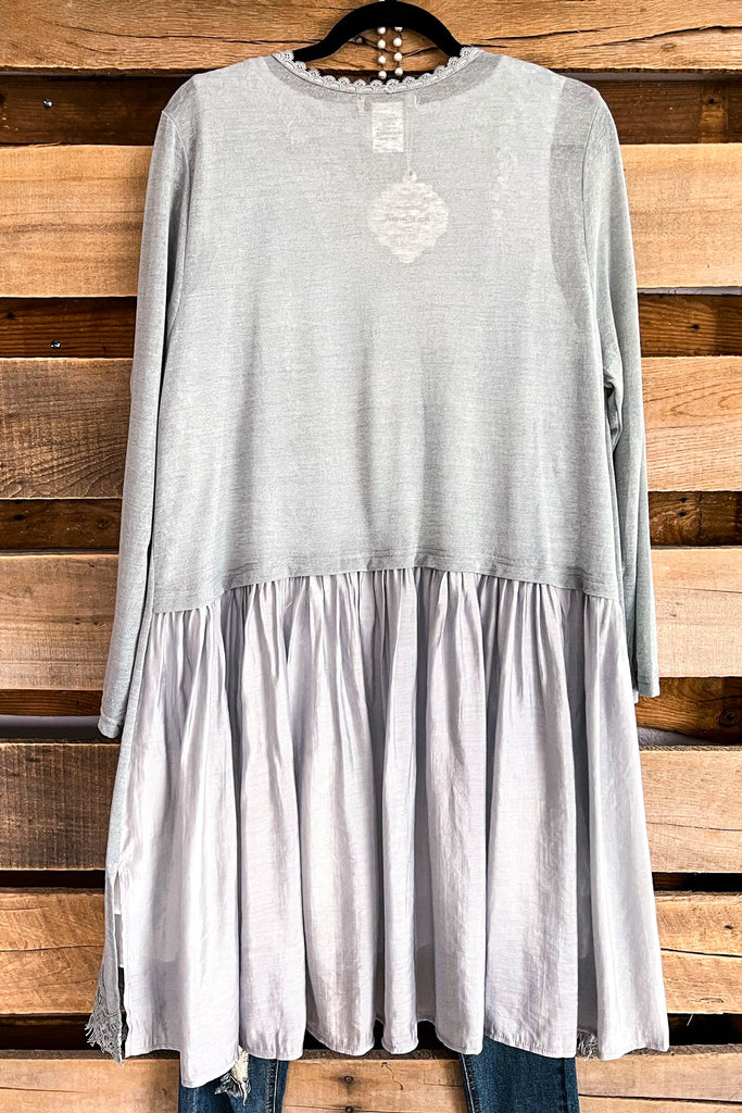 Days To Impress Cardigan - Lt Grey/Blue