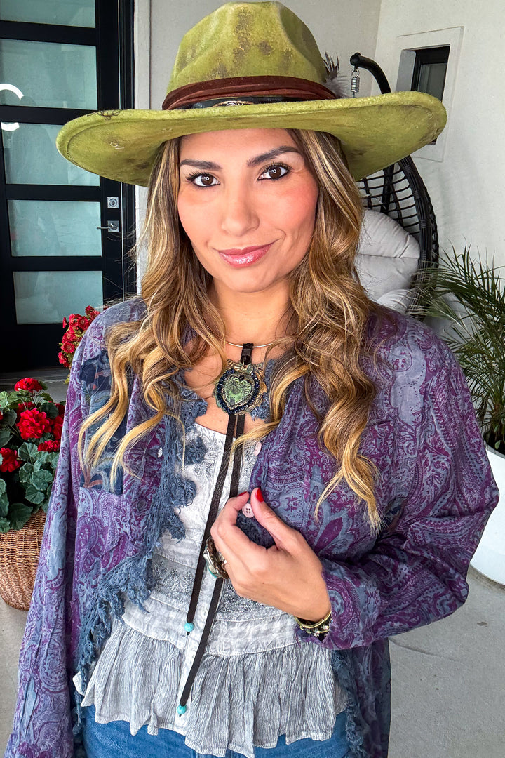 Moon Shade Tuxedo Jacket - 100% Cotton - Plum