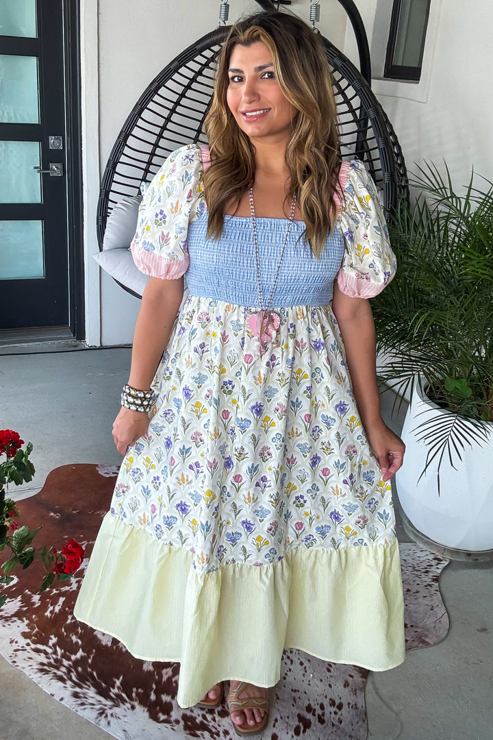 Wildflower Avenue Maxi Dress -Yellow - 100% COTTON