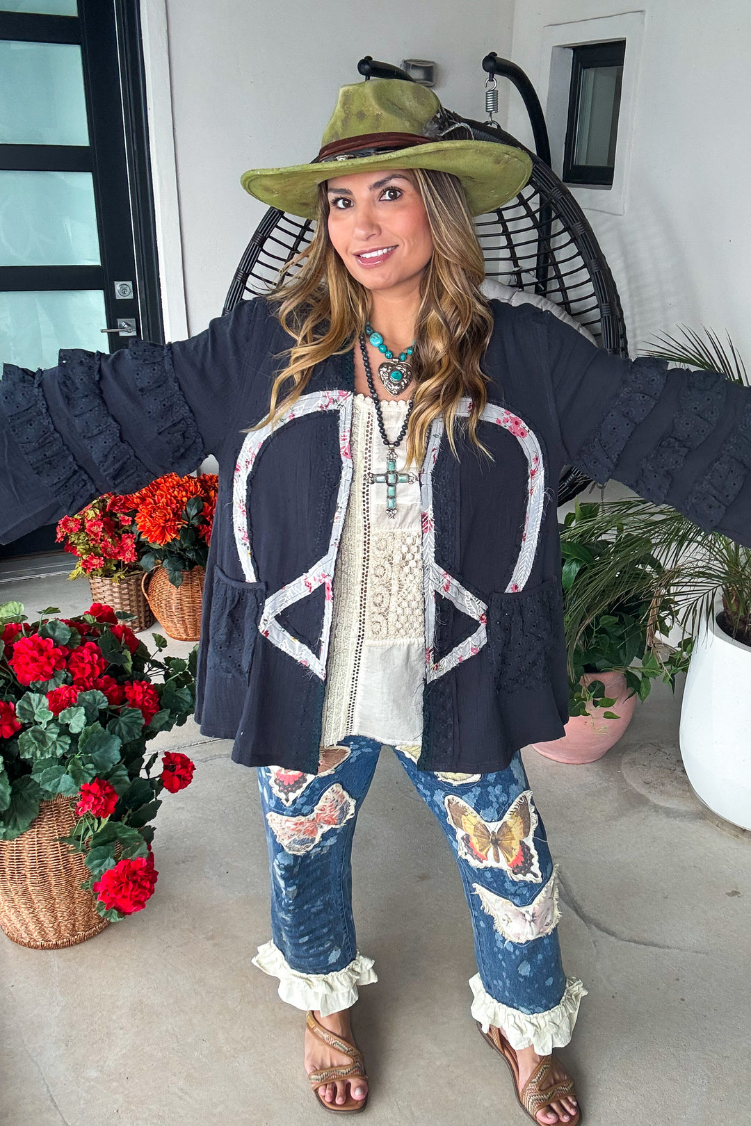Peaceful Days Cardigan - 100% Cotton - Navy