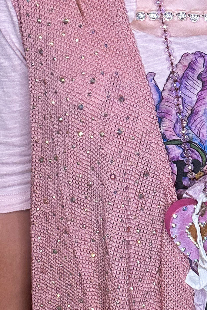 Rhinestones Vest - Dusty Rose