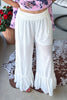 Soft Embrace Loose Fit Elastic Waist Pants - White