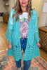 Gracefully Polished Crochet Cardigan - Aqua Teal