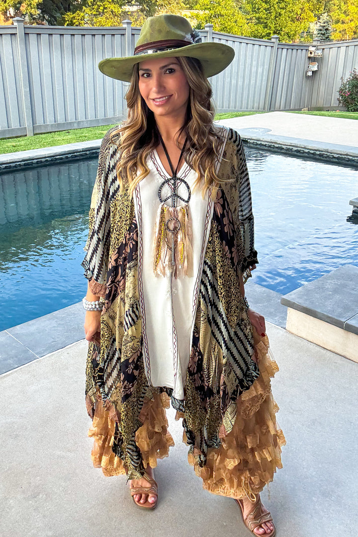 Skipping Songs Oversized Poncho - Pearl