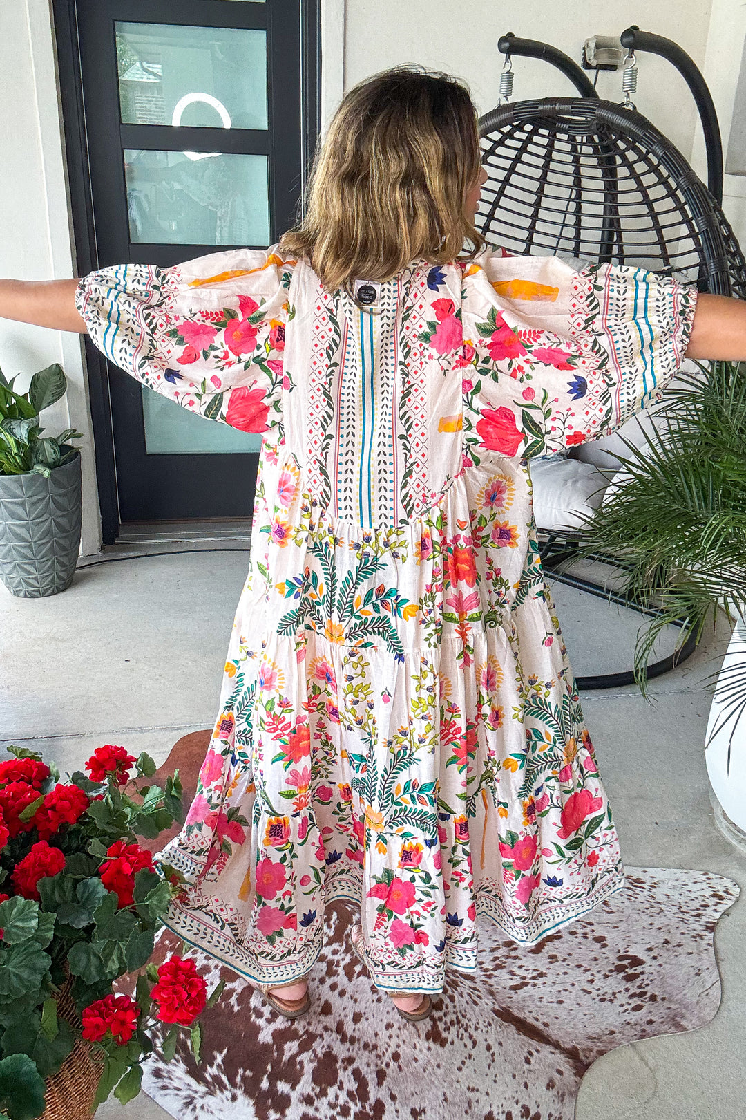 Sunlit Favor Dress - 100% Cotton - Natural Multi