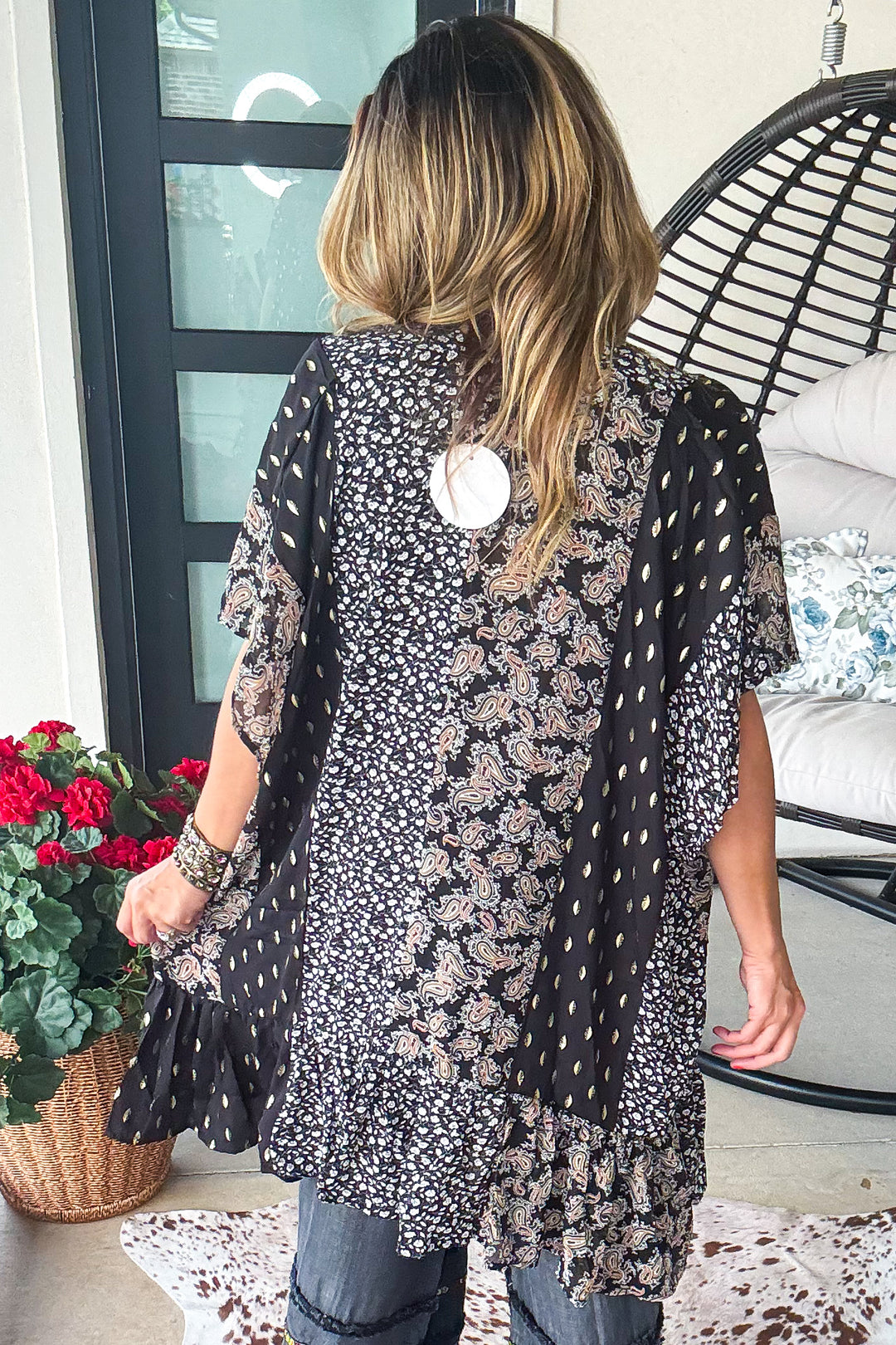 Sheer Love Oversized Kimono - Black Mix