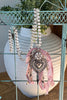 Vintage Blush Pearl Silver Heart Necklace