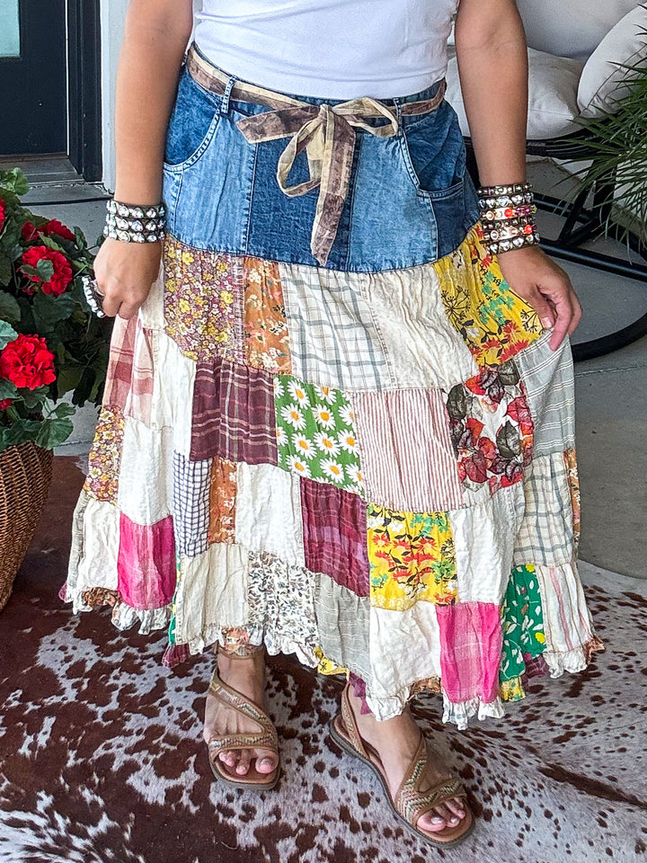 Savannah Skies Maxi Skirt - 100% Cotton - Denim