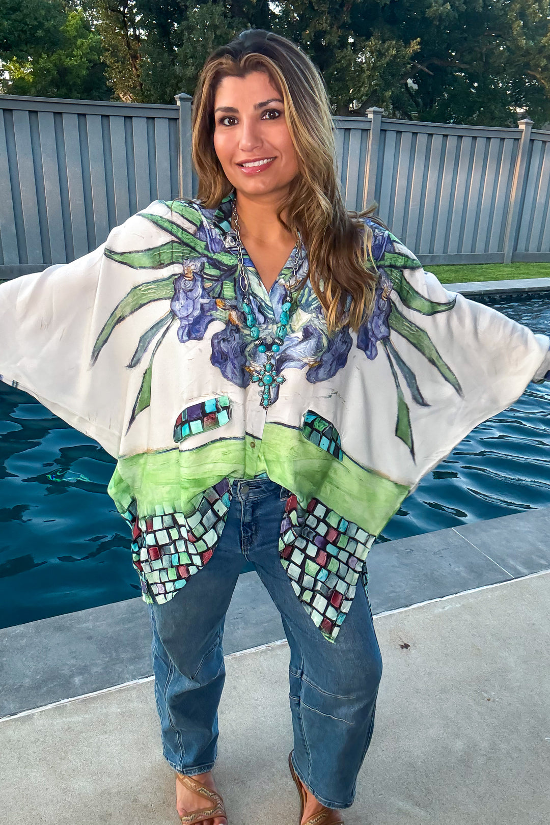 Wild Iris Oversized Flow Tunic