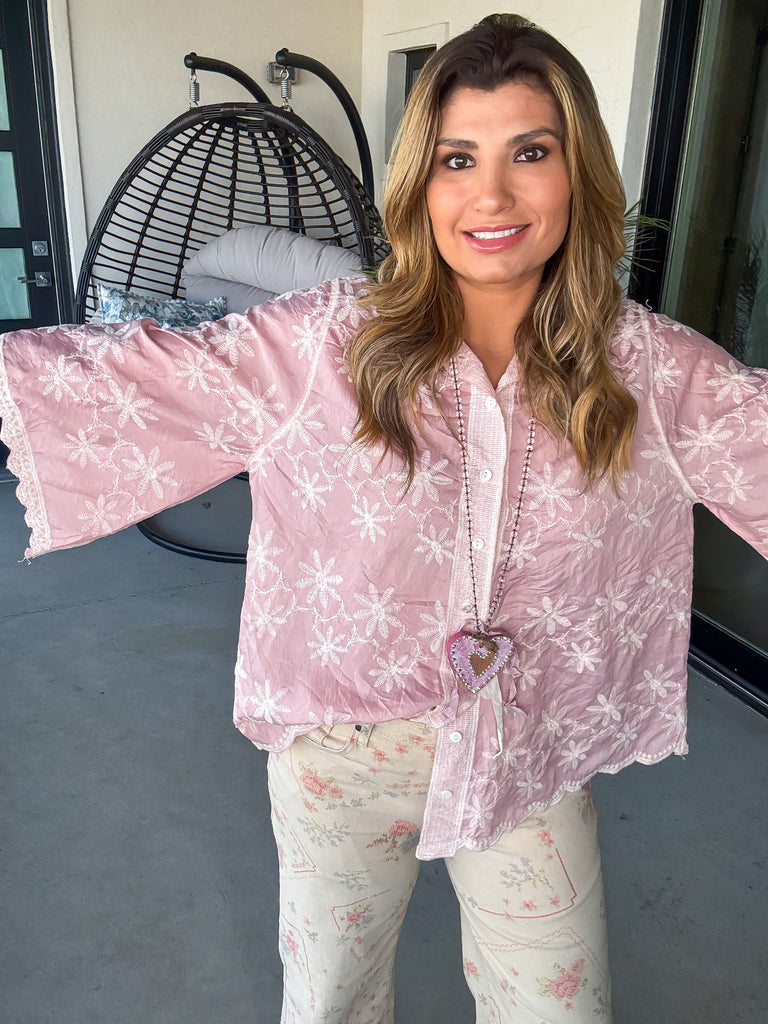 Pink Whispers Oversized Top - Pink