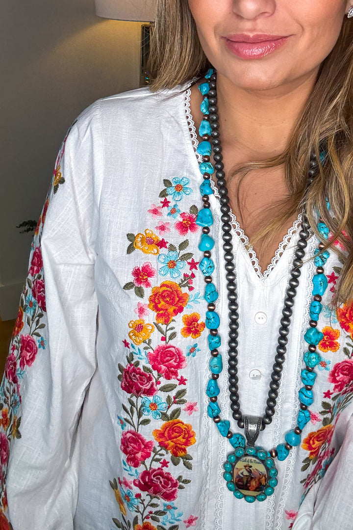 AHB EXCLUSIVE: Dearly Loved Embroidery Top - Ivory - 100% COTTON - SALE